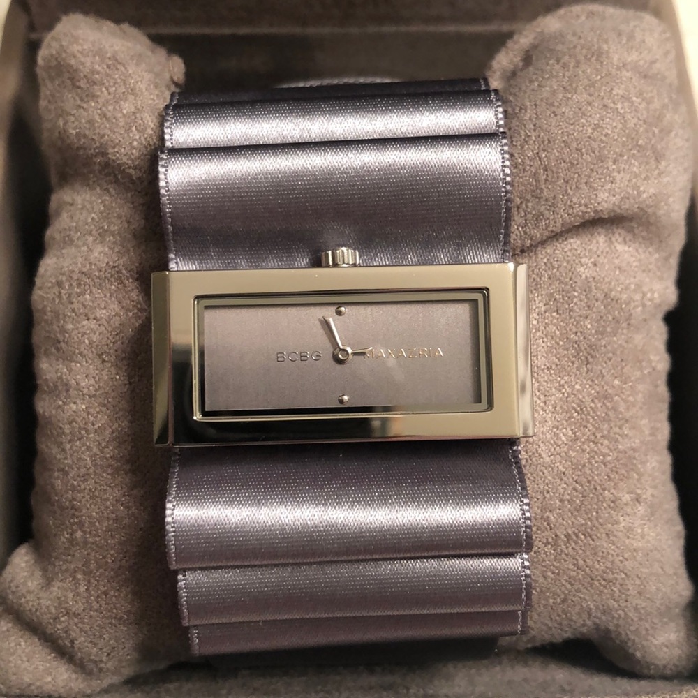 BCBG Silver Satin Watch
